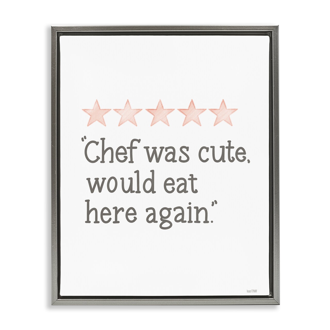 Stupell Industries Cute Chef Funny Rating Floater Framed Canvas Wall Art Design by House Fenway
